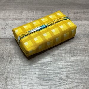 Yellow Square Handmade fabric purse/travel‎ pocket size tissue holder/travel